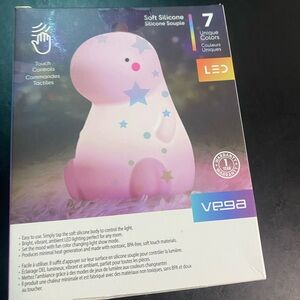 Vega LED Soft Silicone Dinosaur Night Light - Pink